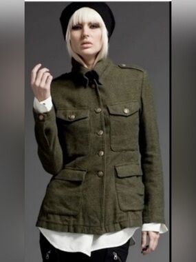 rag & bone Leigh Olive Green Military-Style Utility Jacket